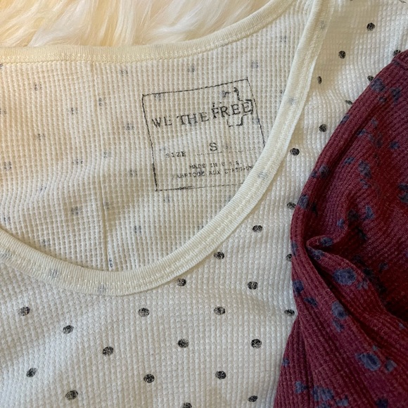 Free People (set of 2) thermal tops SMALL - Picture 2 of 2